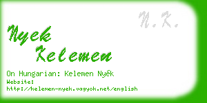 nyek kelemen business card