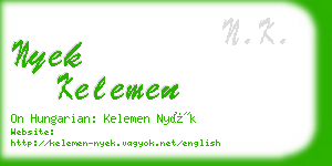 nyek kelemen business card